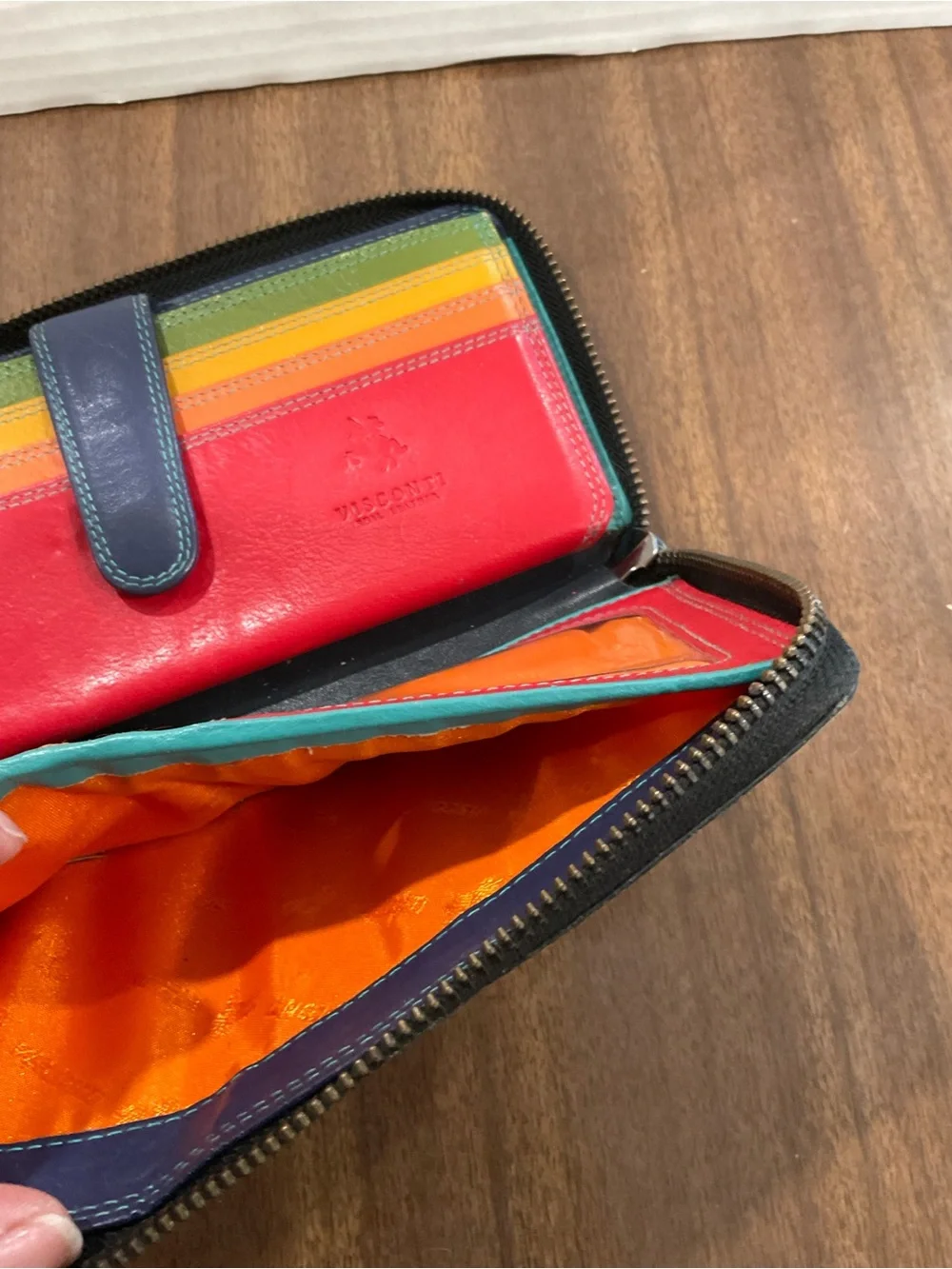 Ladies Visconti Large Real Leather Purse Wallet RFID Rainbow Colorblock